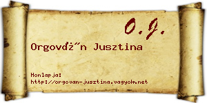 Orgován Jusztina névjegykártya